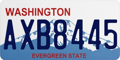WA license plate AXB8445
