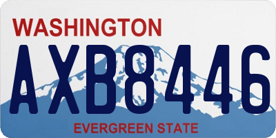 WA license plate AXB8446