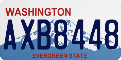 WA license plate AXB8448