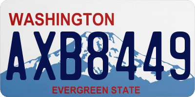 WA license plate AXB8449