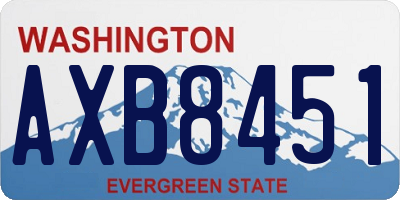 WA license plate AXB8451