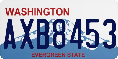 WA license plate AXB8453