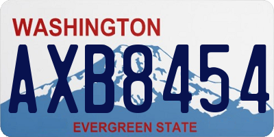 WA license plate AXB8454