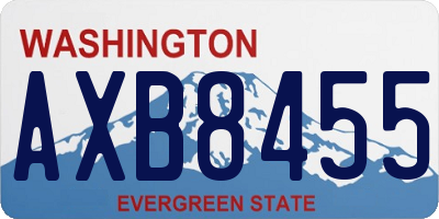 WA license plate AXB8455