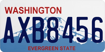 WA license plate AXB8456