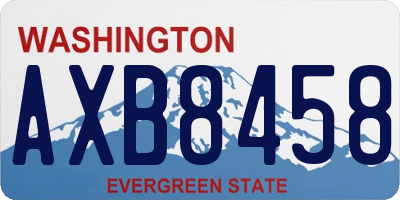 WA license plate AXB8458