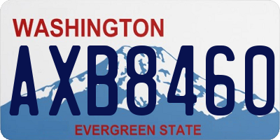 WA license plate AXB8460