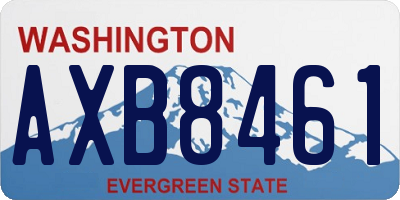 WA license plate AXB8461