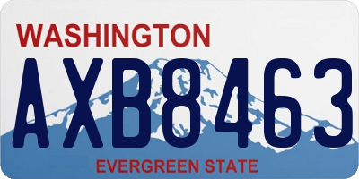 WA license plate AXB8463