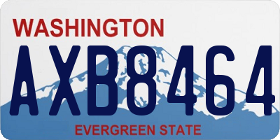 WA license plate AXB8464