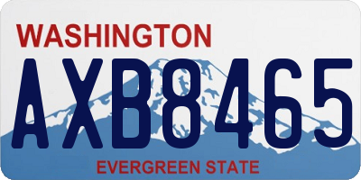 WA license plate AXB8465