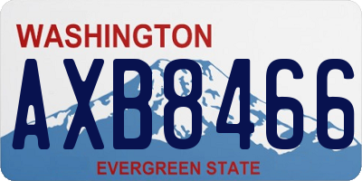WA license plate AXB8466