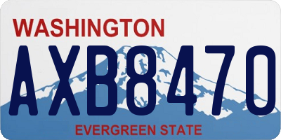 WA license plate AXB8470