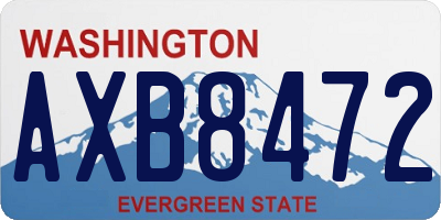 WA license plate AXB8472