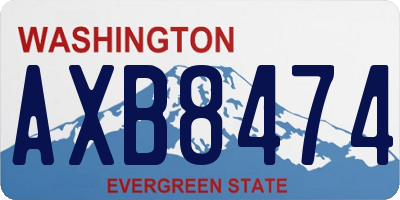 WA license plate AXB8474