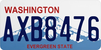 WA license plate AXB8476