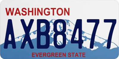 WA license plate AXB8477