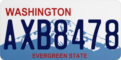 WA license plate AXB8478