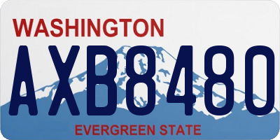 WA license plate AXB8480