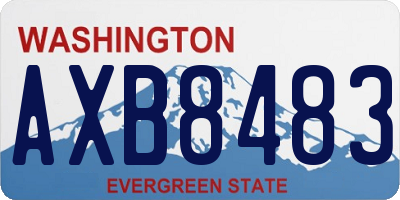 WA license plate AXB8483