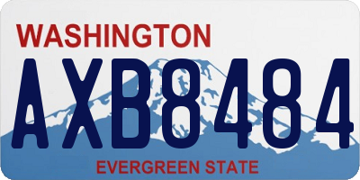 WA license plate AXB8484