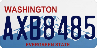 WA license plate AXB8485