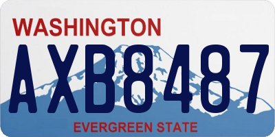 WA license plate AXB8487