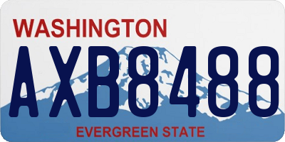 WA license plate AXB8488