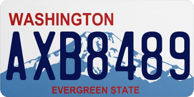 WA license plate AXB8489