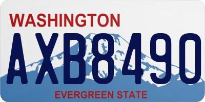 WA license plate AXB8490