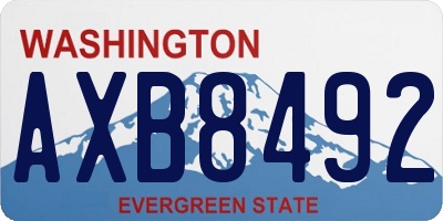 WA license plate AXB8492