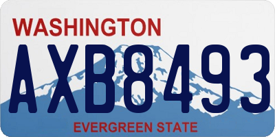 WA license plate AXB8493