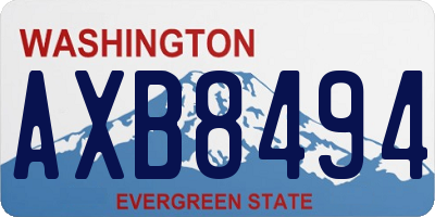 WA license plate AXB8494