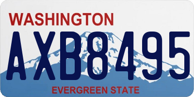 WA license plate AXB8495