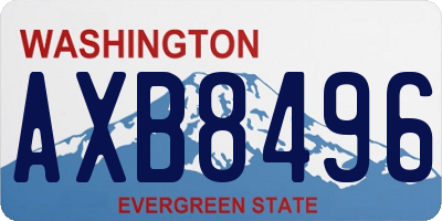 WA license plate AXB8496