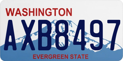 WA license plate AXB8497