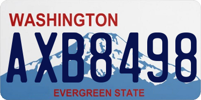 WA license plate AXB8498
