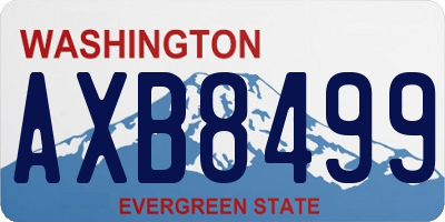 WA license plate AXB8499