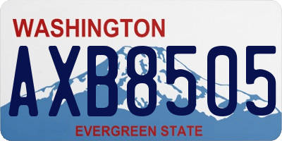 WA license plate AXB8505