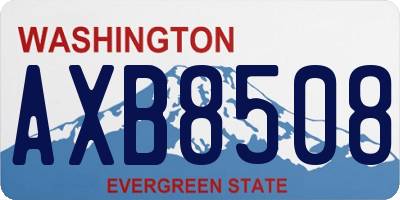 WA license plate AXB8508
