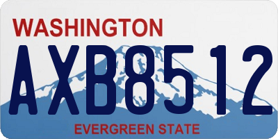 WA license plate AXB8512