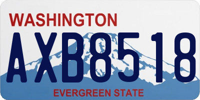 WA license plate AXB8518