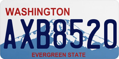 WA license plate AXB8520