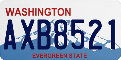 WA license plate AXB8521