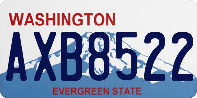 WA license plate AXB8522