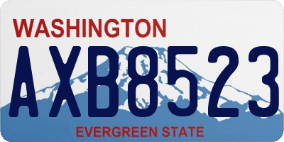 WA license plate AXB8523
