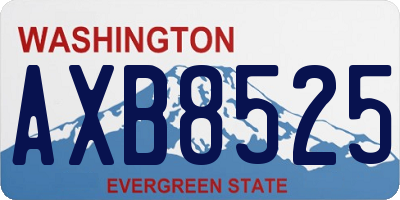 WA license plate AXB8525