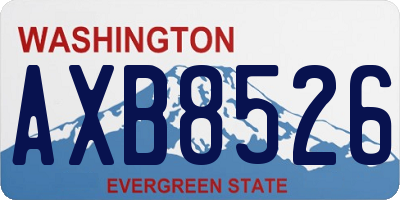 WA license plate AXB8526