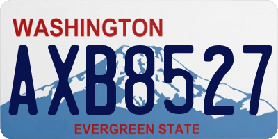 WA license plate AXB8527