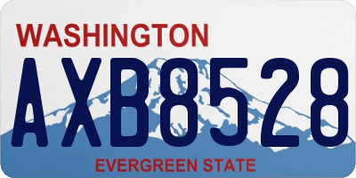 WA license plate AXB8528
